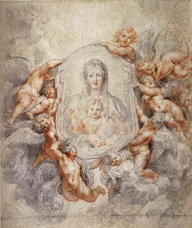 Peter Paul Rubens Portrait of the angel around Virgin Mary Spain oil painting art
